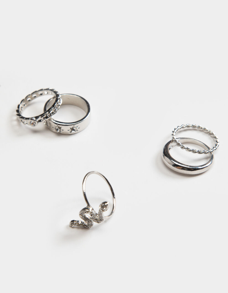 FULL TILT 5 Pack Snake Chain Star Ring Set image number 0
