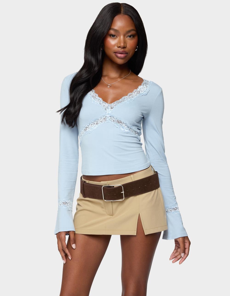 EDIKTED Mathilda Lacey Bell Sleeve Top image number 0
