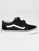 VANS Old Skool V Juniors Black & True White Velcro Shoes image number 1