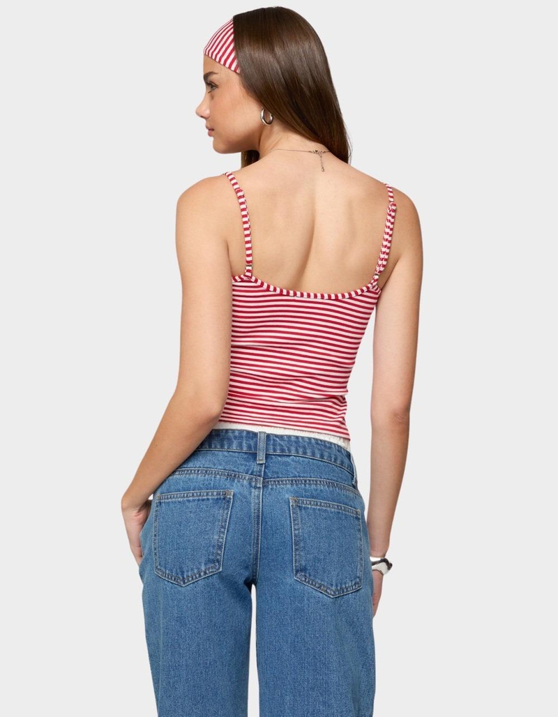 EDIKTED Two Piece Striped Headband Tank Top image number 2