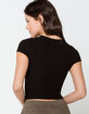 DESTINED Wide Rib Knit Womens Black Tee image number 3