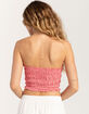 FULL TILT Gingham Smocked Womens Tube Top image number 4