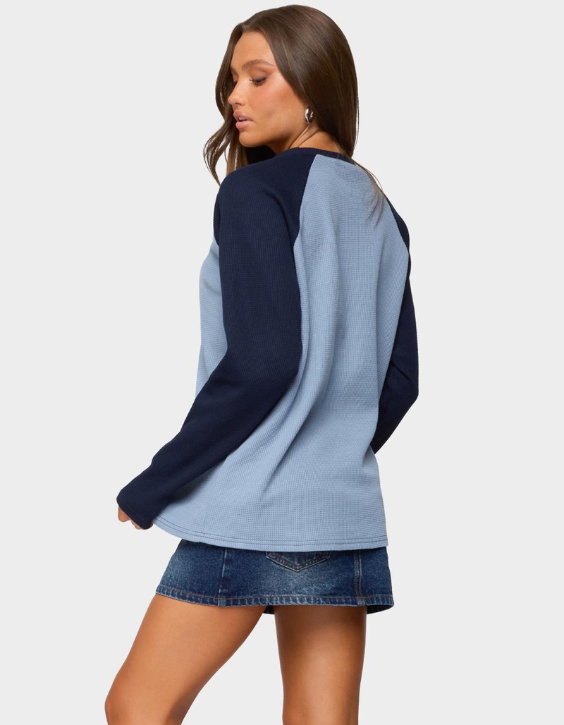 EDIKTED Me Time Oversized Waffle Top image number 2