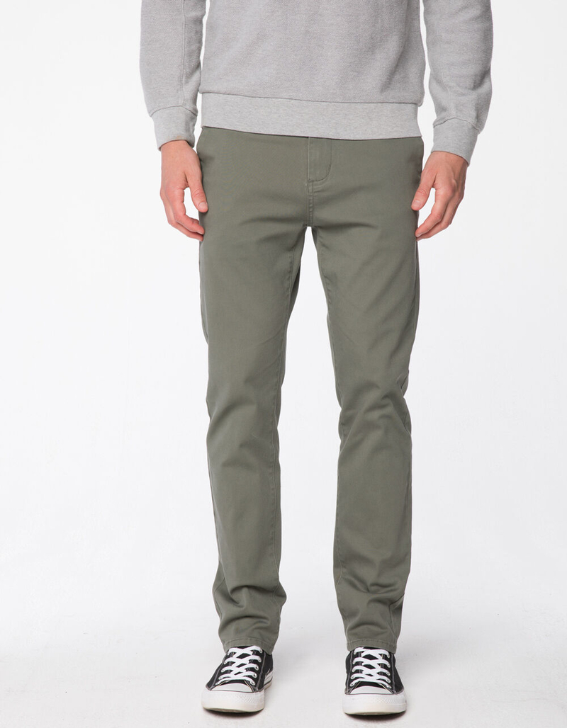 RSQ London Skinny Heather Olive Mens Chino Pants image number 1