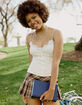 RSQ Womens Button Front Lace Trim Cami image number 1