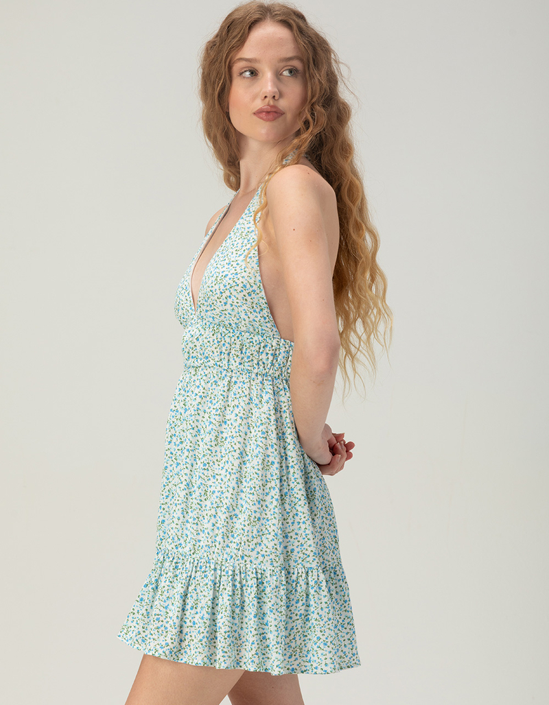 RSQ Womens Ditsy Halter Babydoll Dress image number 2