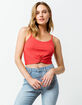 DESTINED Twist Front Red Womens Tank Top image number 1