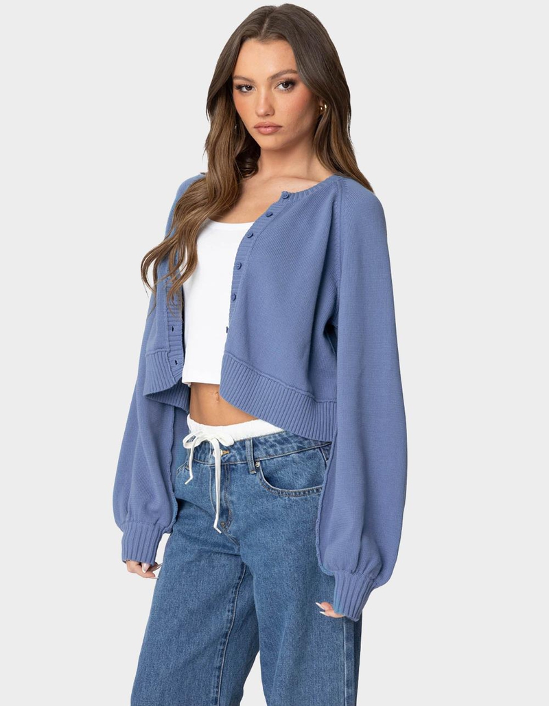 EDIKTED Sammi Puff Sleeve Knit Cardigan image number 2