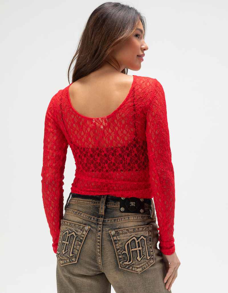 JJXX Leah Womens Long Sleeve Lace Top image number 3