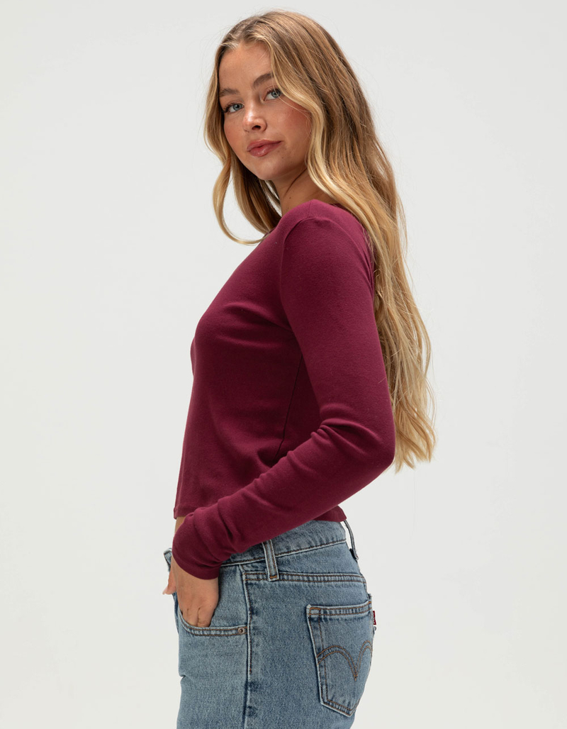 FULL TILT Hibiscus Womens Long Sleeve Tee image number 2