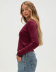 FULL TILT Hibiscus Womens Long Sleeve Tee image number 3