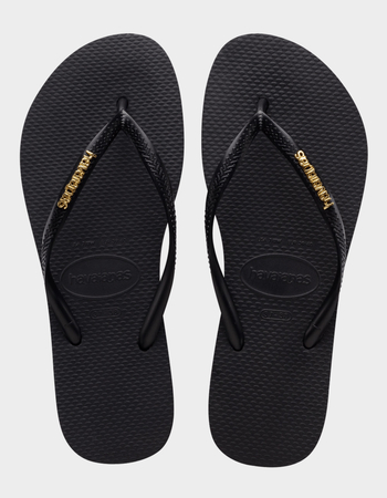HAVAIANAS Slim Logo Metallic Womens Flip Flops Primary Image