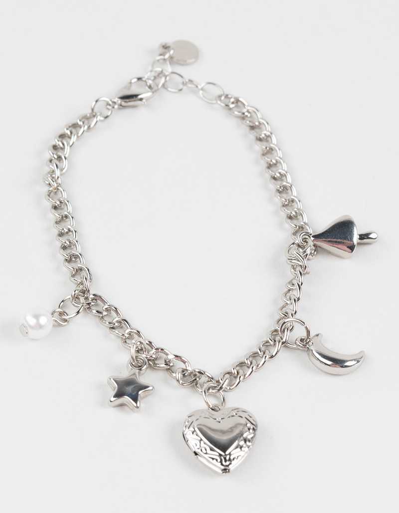 FULL TILT 2 Pack Pearl/Heart Charm Bracelets image number 2