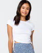 SKY AND SPARROW Solid Cinch Side Womens White Tee image number 2