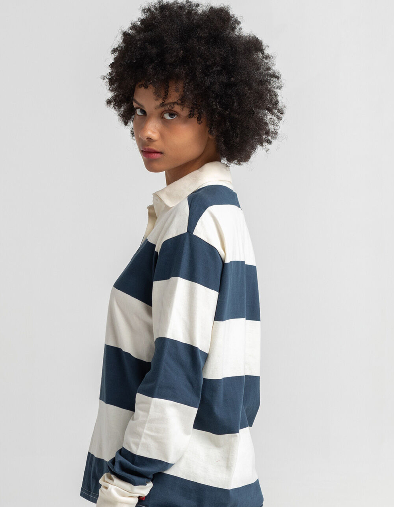 DICKIES Womens Stripe Polo Shirt image number 1