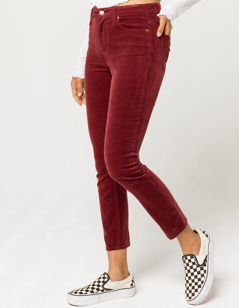 RSQ High Rise Ankle Corduroy Wine Womens Skinny Jeans image number 2