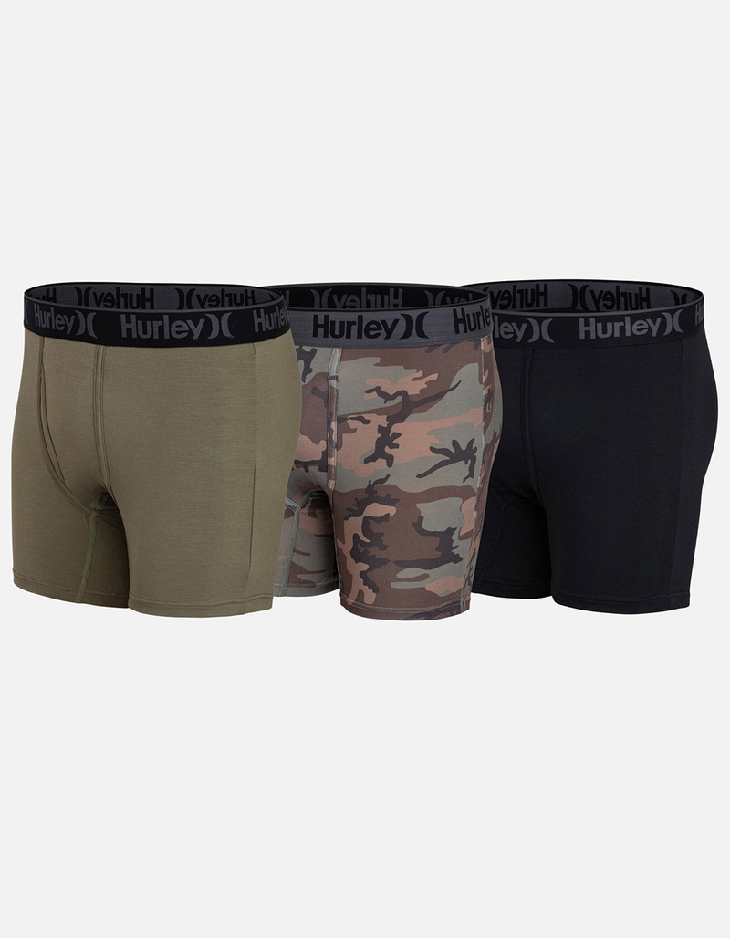 HURLEY Supersoft Mens Boxer Briefs 3 Pack image number 1