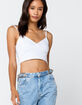 IVY & MAIN Solid Surplice Womens White Crop Cami image number 1