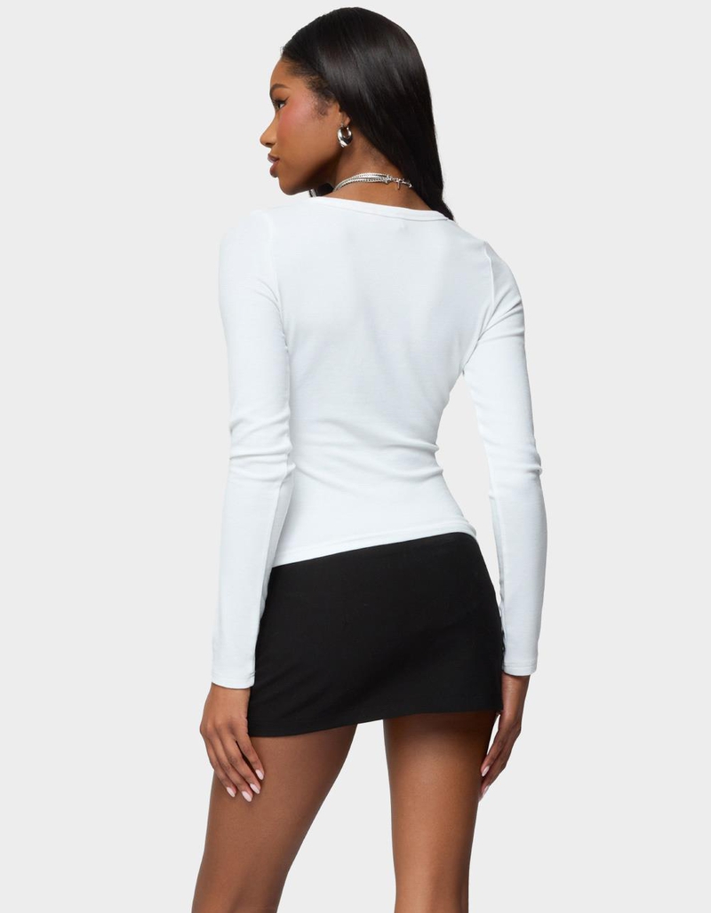 EDIKTED Doron V-Neck Long Sleeve Top image number 2