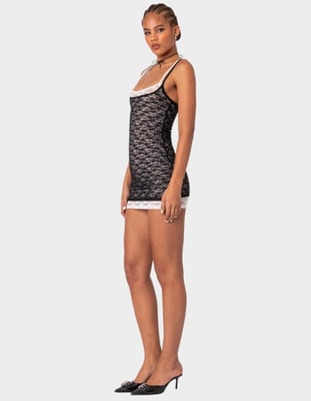EDIKTED Vivian Layered Lace Mini Dress Alternative Image