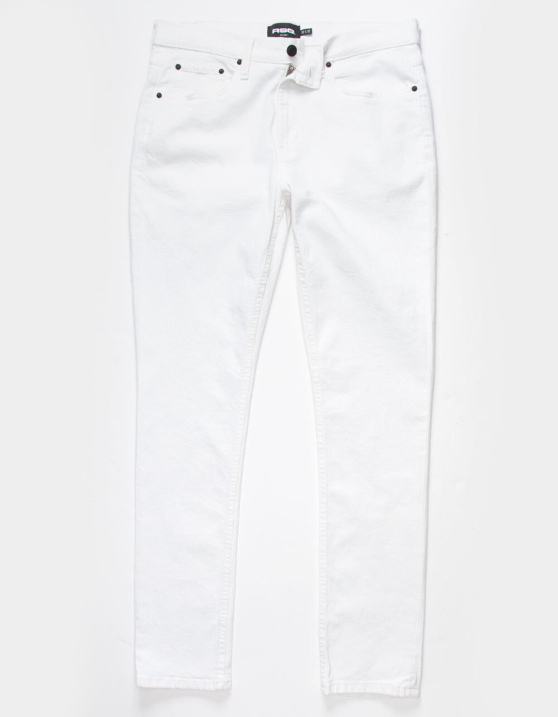 RSQ Mens Slim Taper White Denim Jeans image number 1