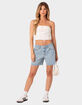 EDIKTED Tomboy Low Rise Denim Shorts image number 2