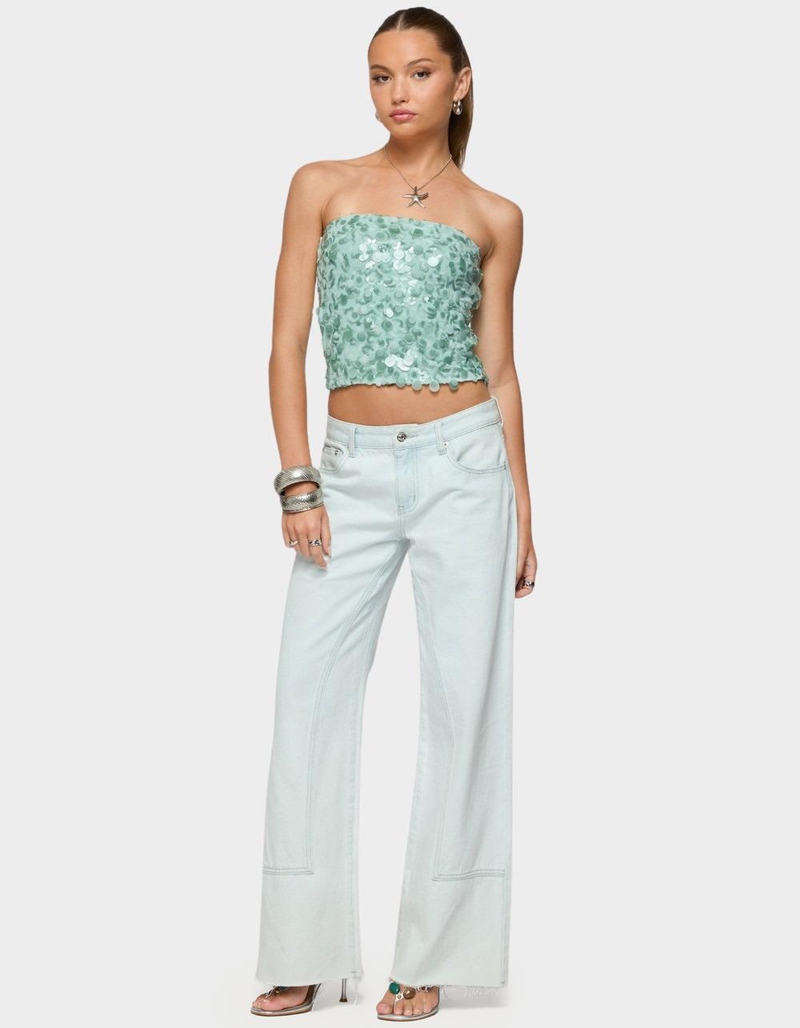 EDIKTED Brynn Sequin Strapless Top image number 3