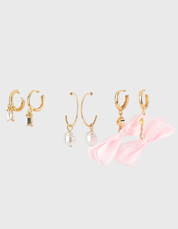 FULL TILT 3 Pack Bow Hoop Earring Set Primary Image