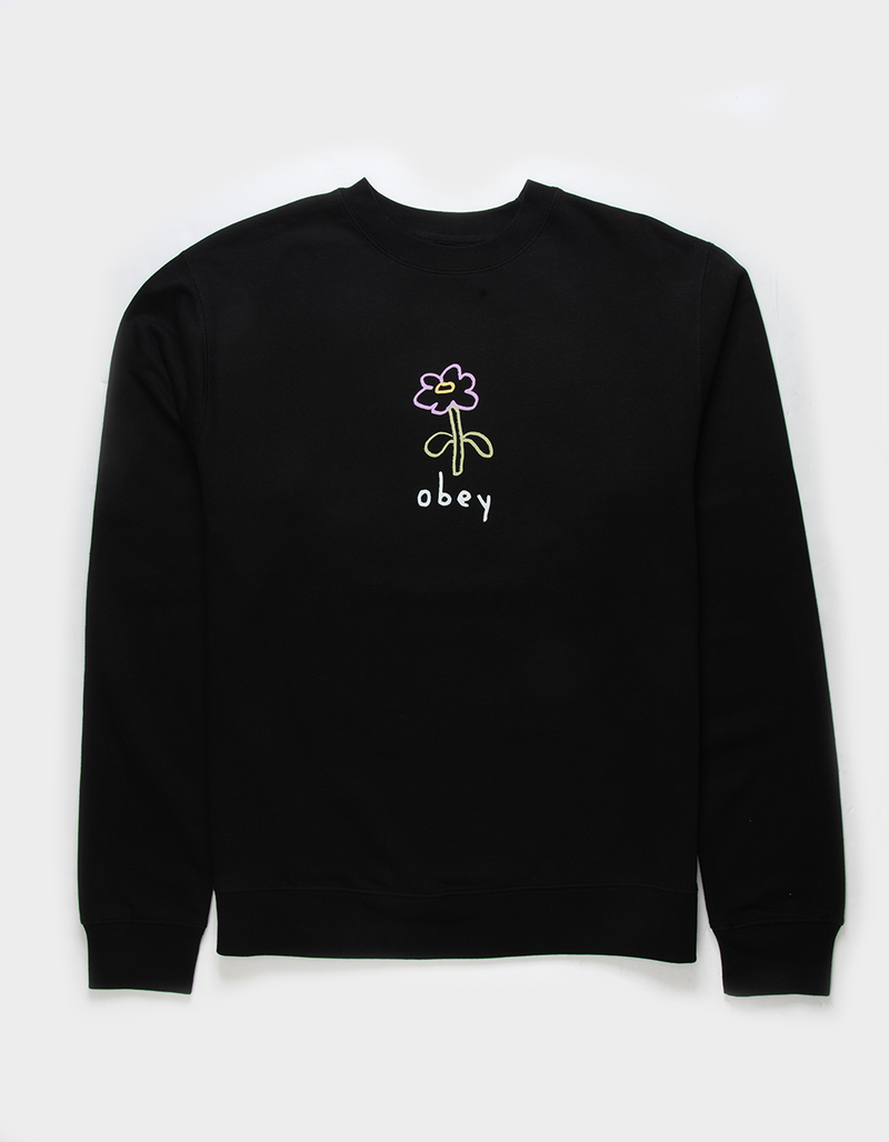 OBEY Cartoon Flower Mens Crewneck Sweatshirt image number 1