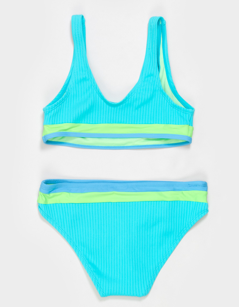 BEACH LINGO Texture Girls Bralette Bikini Set image number 1