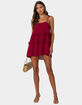 EDIKTED Dorothia Sheer Linen Look Mini Dress image number 1
