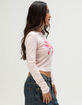 FULL TILT Lily Womens Long Sleeve Baby Tee image number 3