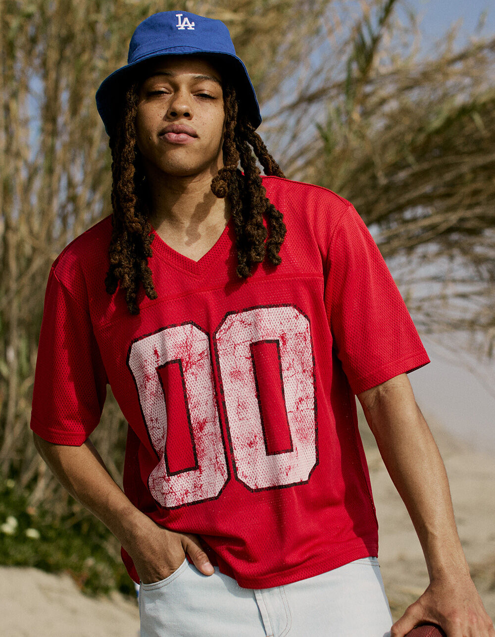 RSQ Mesh Boxy Football Jersey - RED | Tillys