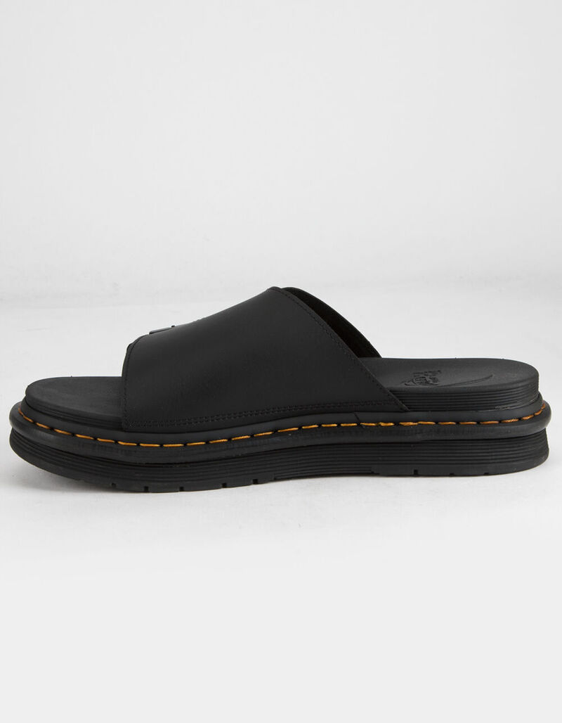 DR. MARTENS Dax Hydro Leather Mens Slide Sandals - BLACK - 385851100