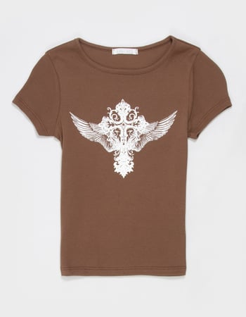 FULL TILT Cross & Wings Girls Tee Primary Image