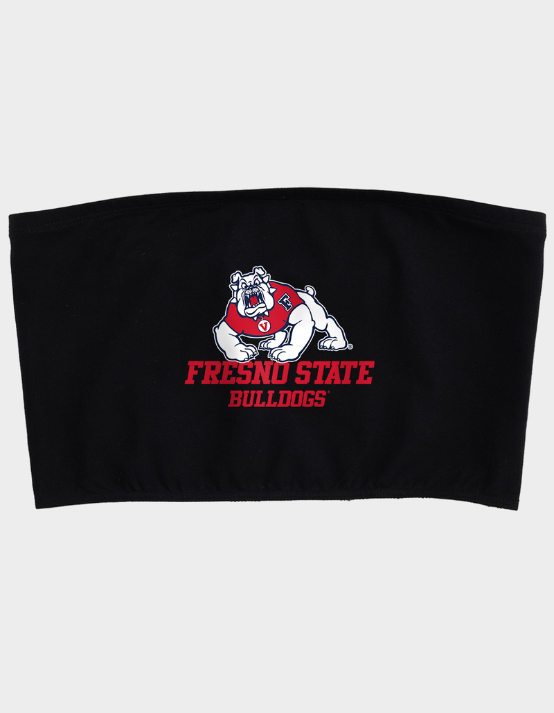 FRESNO STATE UNIVERSITY School Red Text Logo Womens Tube Top BLACK