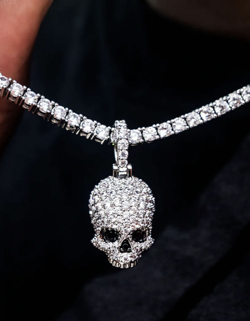 GLD Iced Black Stone Skull Pendant Alternative Image