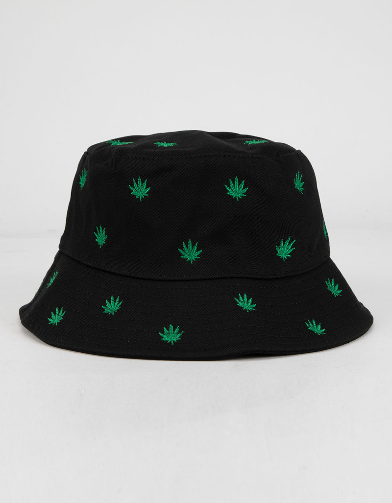 BLUE CROWN Leaf Mens Black Bucket Hat image number 0