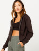 FULL TILT Zip Front Black Womens Crop Hoodie image number 1