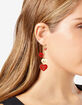 TRUE RELIGION Cascading Red Heart Linear Earrings image number 3