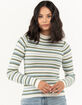 RSQ Womens Rib Stripe Mock Neck Pullover Sweater image number 1