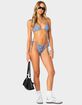 EDIKTED Denim Printed String Bikini Bottom image number 2