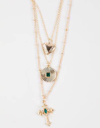 FULL TILT Layered Cross/Locket Necklace Alternative Image