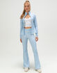 HAPPY CAMP3R Harper Sky Blue Gingham Womens Zip-Up Active Top image number 2