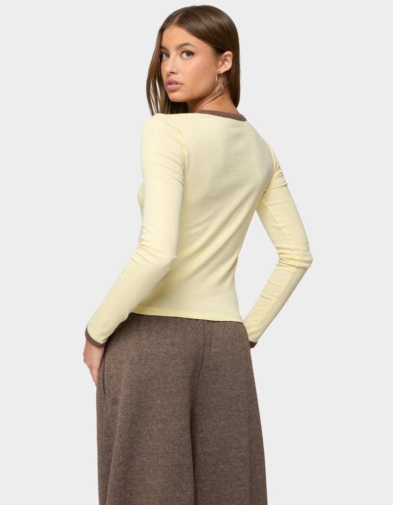 EDIKTED Zander Contrast Long Sleeve Tee image number 2