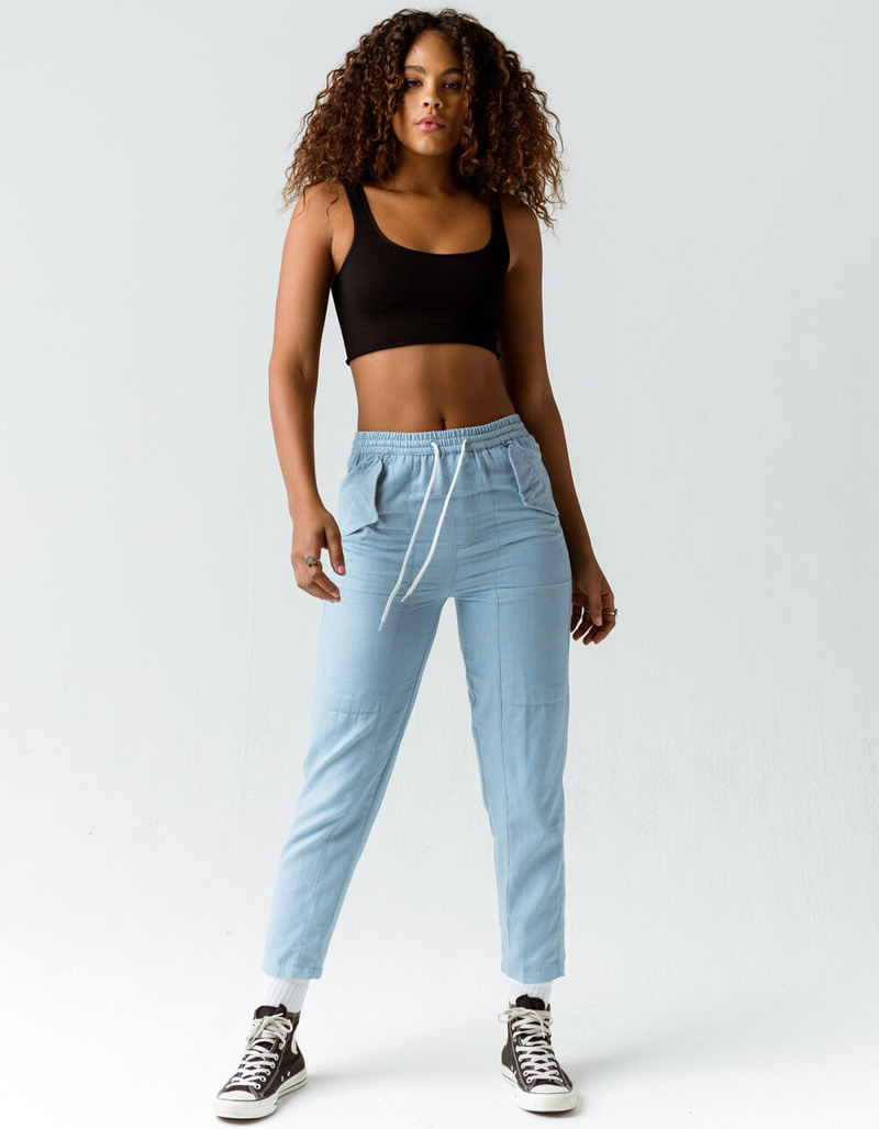 FULL TILT Lettuce Edge Seamless Black Bralette image number 3