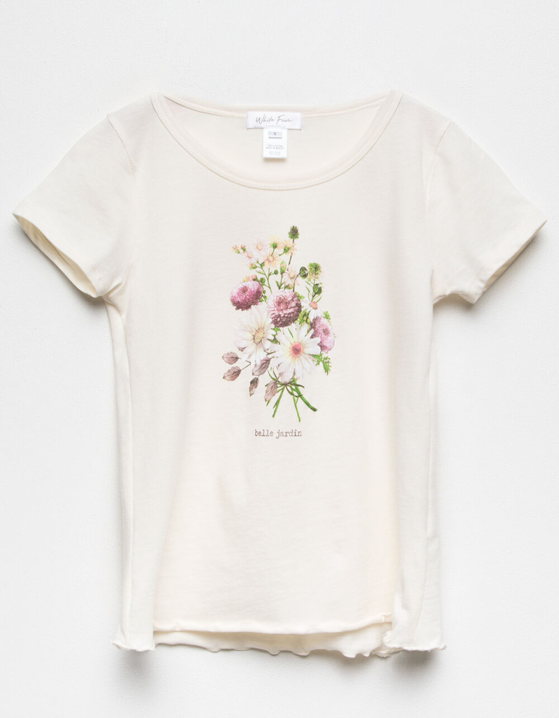 WHITE FAWN Wild Flower Lettuce Edge Girls Tee image number 0