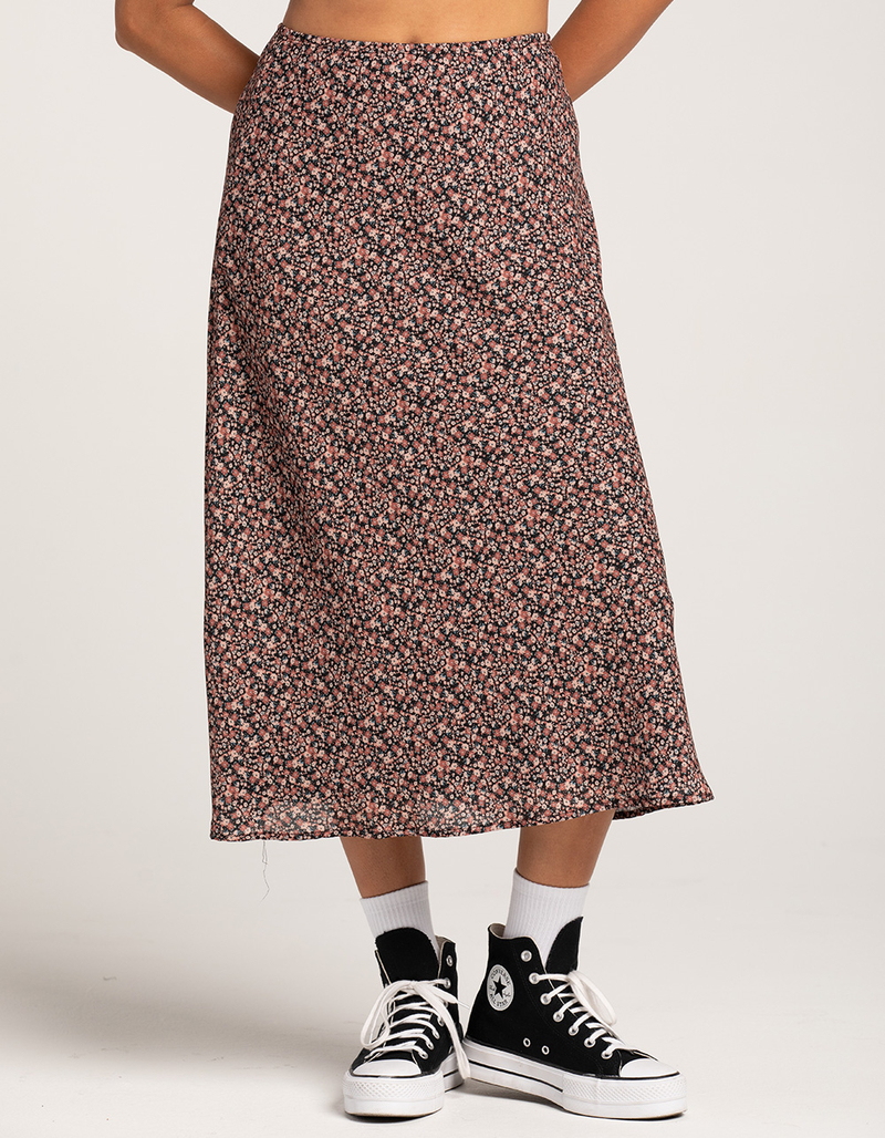 RSQ Womens Low Rise Ditsy Midi Skirt image number 1