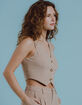 WEST OF MELROSE Womens Linen Vest image number 4