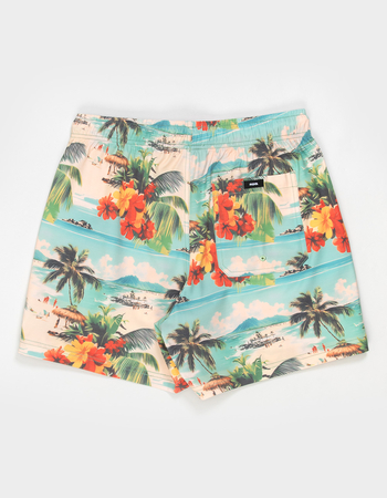 RSQ Mens Tropical Postcard 5" Swim Shorts Alternative Image